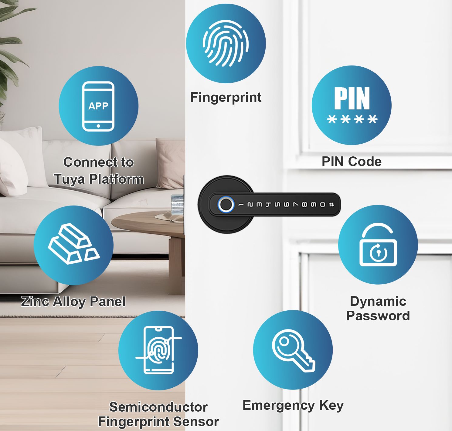 Trudian TD-S1-B smart tuya deadbolt lock